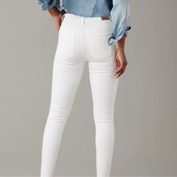 AE Ne(x)t Level Highest Rise Jegging Crop Raw Hem white jeans size 18 NWT - Picture 2 of 8